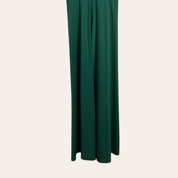 Vintage Solid Green Sleeveless Empire V-Neck Maxi Dress Size M - Picture 3 of 7